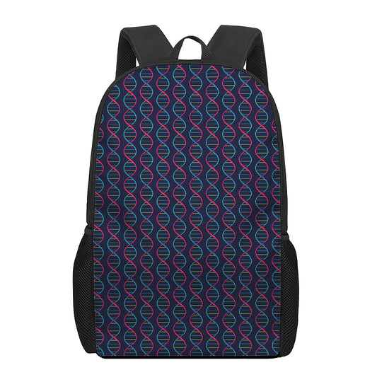 DNA Helix Pattern Print 17 Inch Backpack