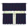 DNA Helix Pattern Print 3 Piece Kitchen Curtains