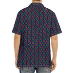 DNA Helix Pattern Print Aloha Shirt