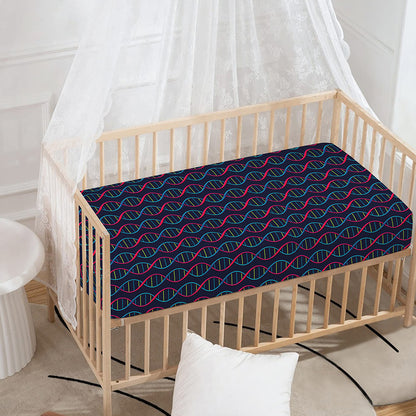 DNA Helix Pattern Print Baby Crib Sheet