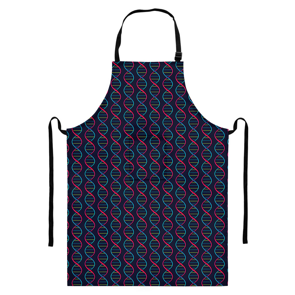 DNA Helix Pattern Print Bib Apron With Pocket
