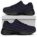 DNA Helix Pattern Print Black Chunky Shoes