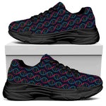 DNA Helix Pattern Print Black Chunky Shoes