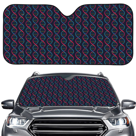 DNA Helix Pattern Print Car Windshield Sun Shade