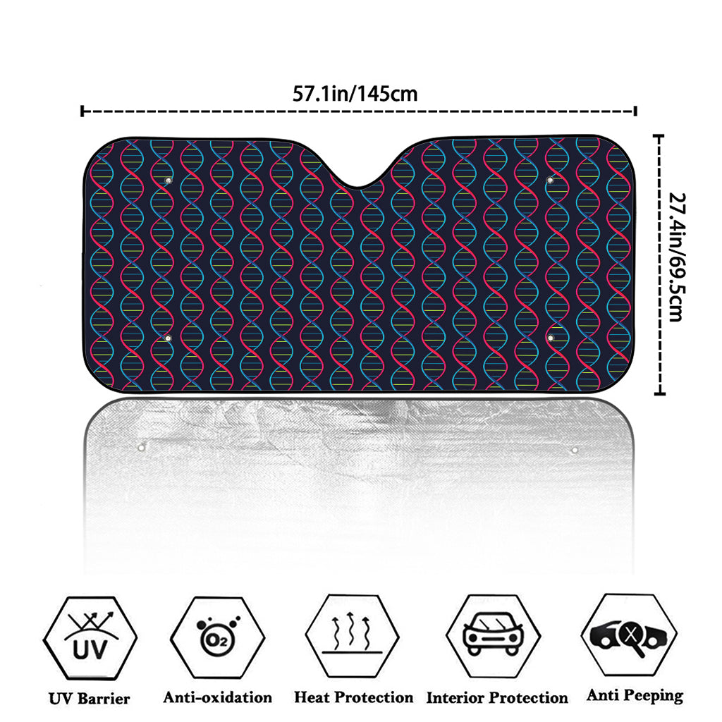DNA Helix Pattern Print Car Windshield Sun Shade