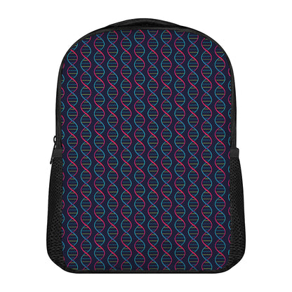 DNA Helix Pattern Print Casual Backpack