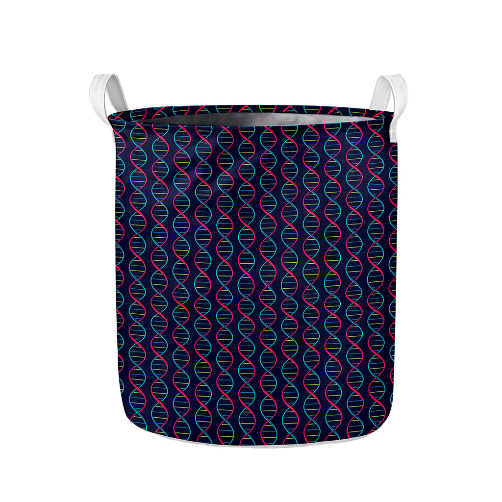 DNA Helix Pattern Print Collapsible Laundry Basket