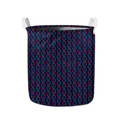 DNA Helix Pattern Print Collapsible Laundry Basket