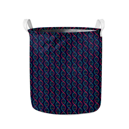 DNA Helix Pattern Print Collapsible Laundry Basket