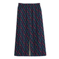 DNA Helix Pattern Print Cotton Front Slit Maxi Skirt