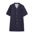 DNA Helix Pattern Print Cotton Hawaiian Shirt