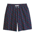 DNA Helix Pattern Print Cotton Shorts