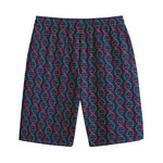 DNA Helix Pattern Print Cotton Shorts