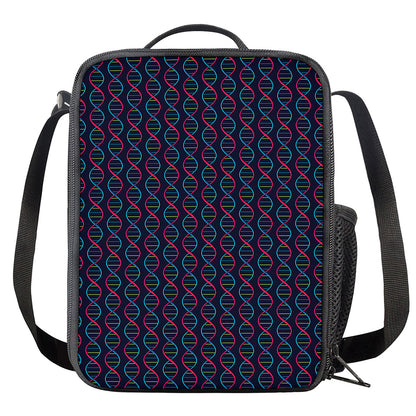 DNA Helix Pattern Print Crossbody Lunch Bag