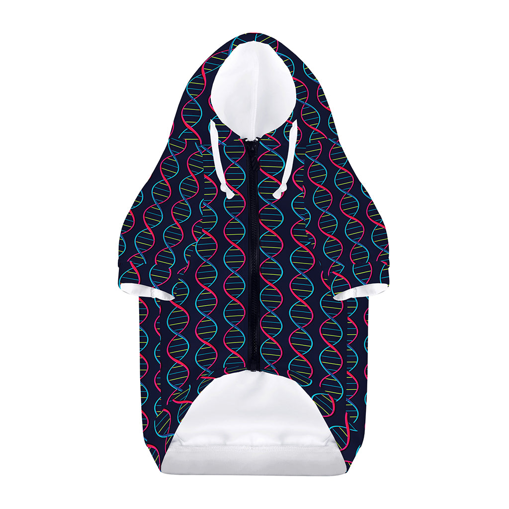 DNA Helix Pattern Print Dog Zip Up Hoodie