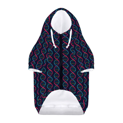 DNA Helix Pattern Print Dog Zip Up Hoodie