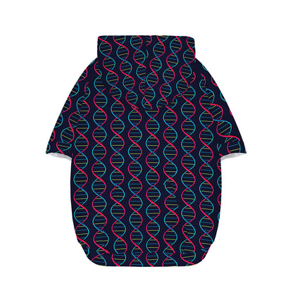 DNA Helix Pattern Print Dog Zip Up Hoodie