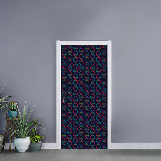 DNA Helix Pattern Print Door Sticker