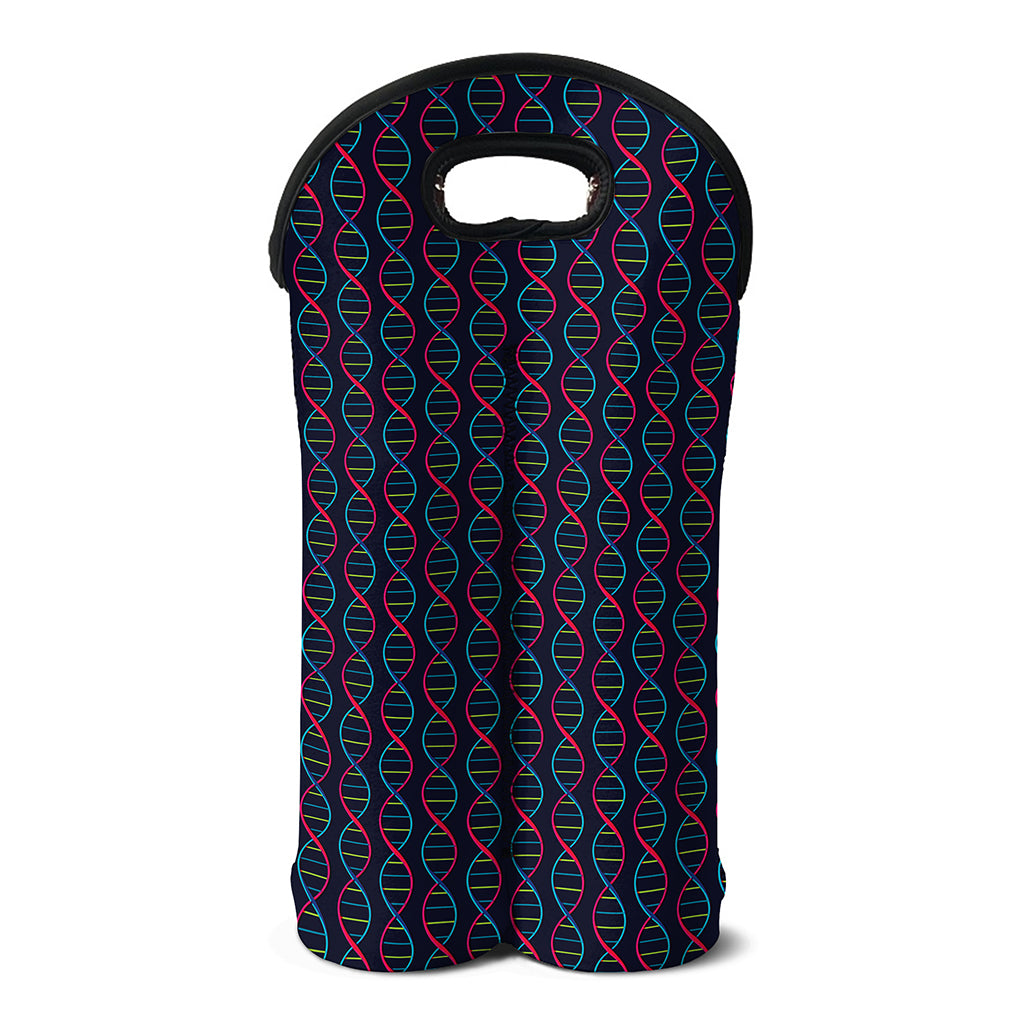 DNA Helix Pattern Print Double Neoprene Wine Tote