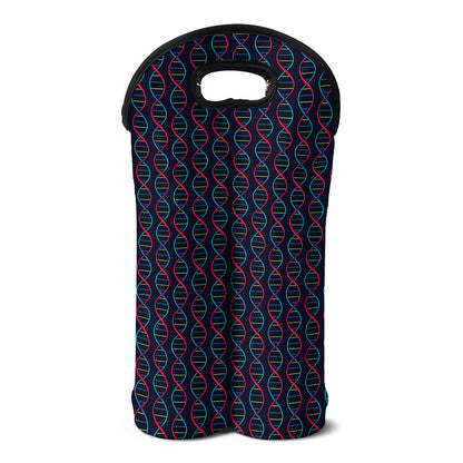 DNA Helix Pattern Print Double Neoprene Wine Tote