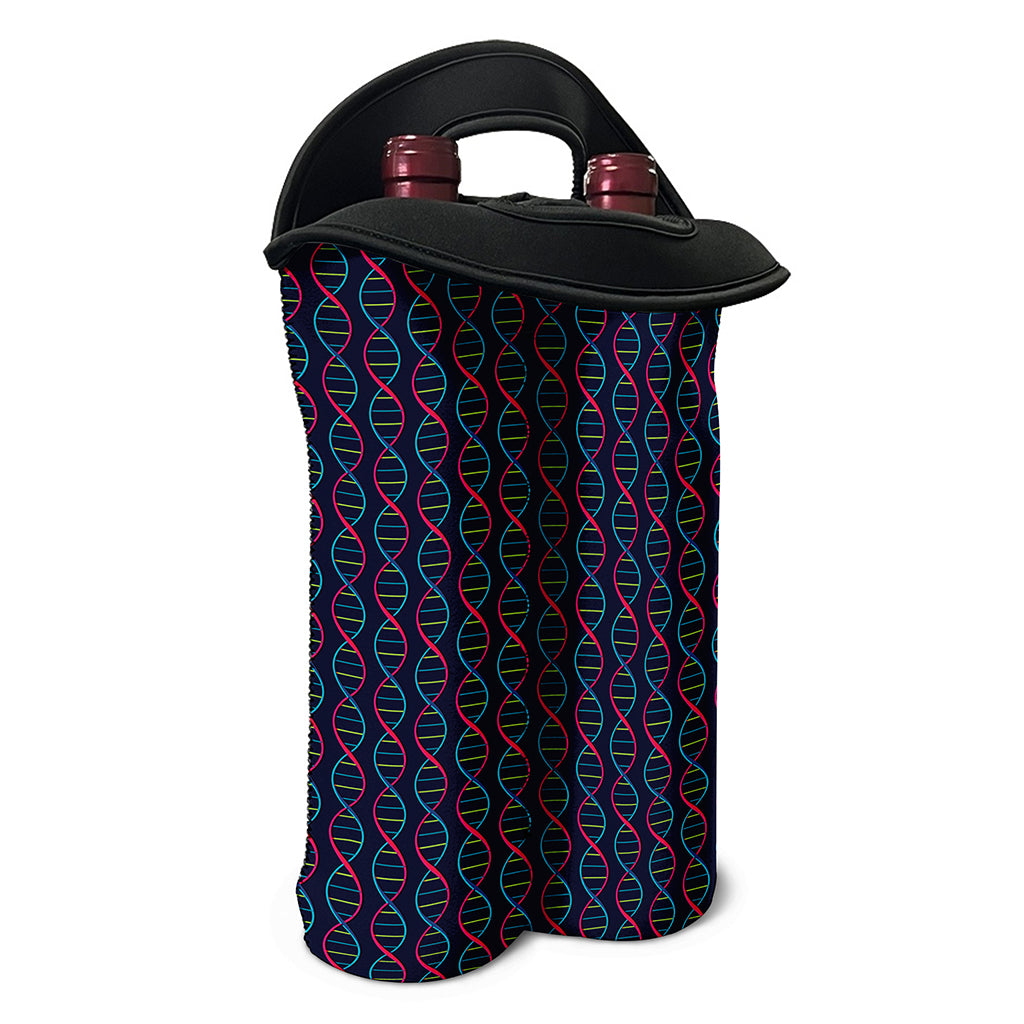 DNA Helix Pattern Print Double Neoprene Wine Tote