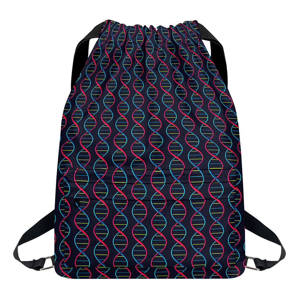 DNA Helix Pattern Print Drawstring Backpack