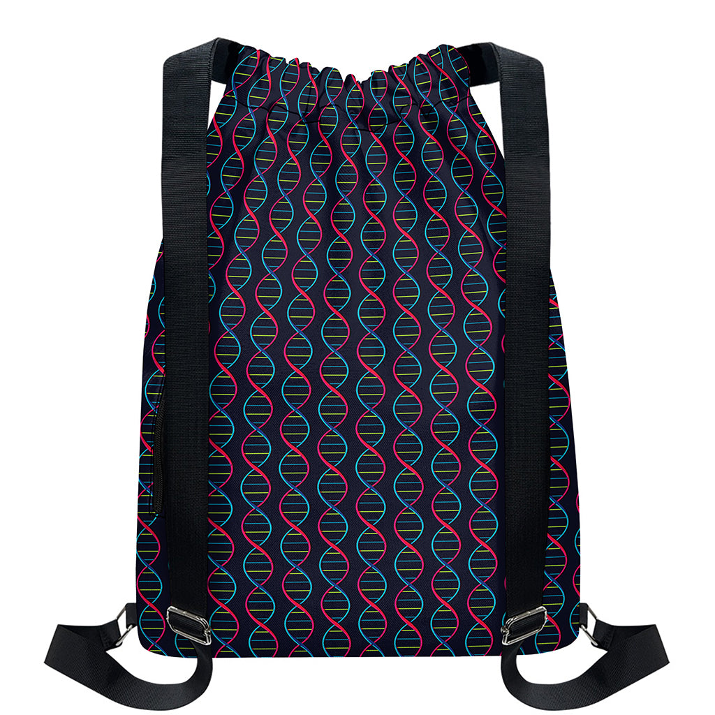 DNA Helix Pattern Print Drawstring Backpack