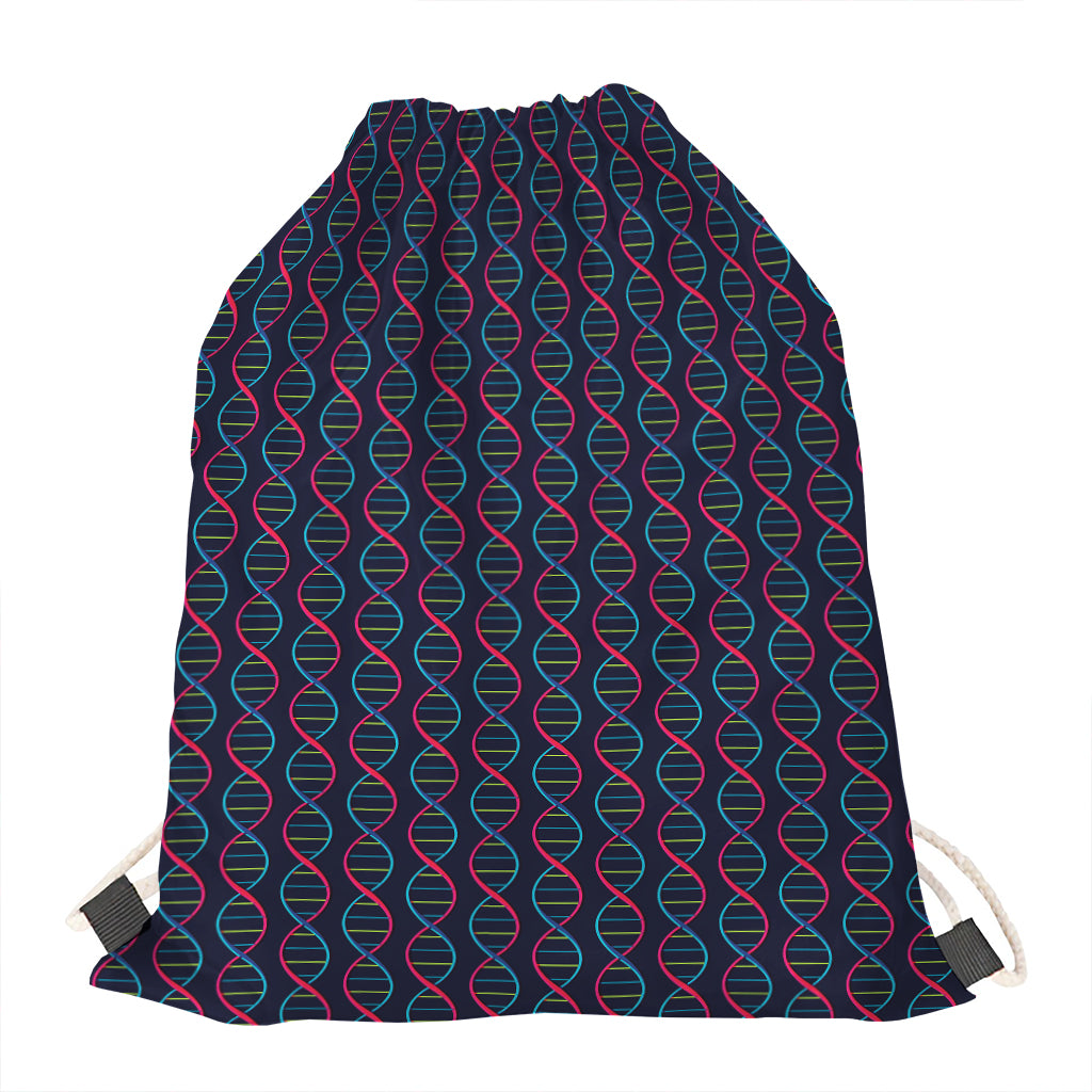 DNA Helix Pattern Print Drawstring Bag