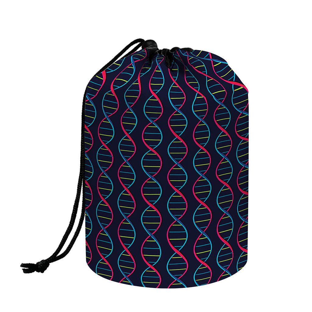 DNA Helix Pattern Print Drawstring Makeup Bag