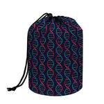 DNA Helix Pattern Print Drawstring Makeup Bag