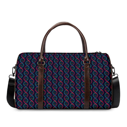 DNA Helix Pattern Print Duffle Bag