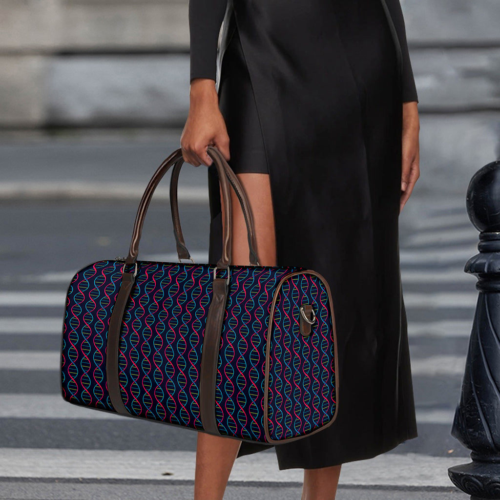 DNA Helix Pattern Print Duffle Bag