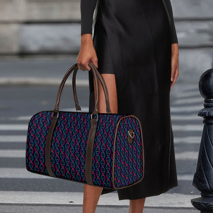 DNA Helix Pattern Print Duffle Bag