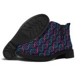 DNA Helix Pattern Print Flat Ankle Boots