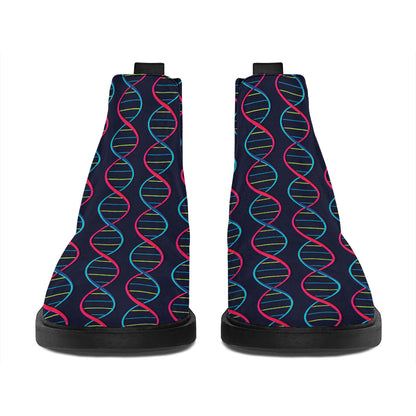 DNA Helix Pattern Print Flat Ankle Boots