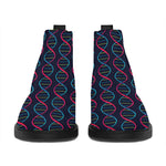 DNA Helix Pattern Print Flat Ankle Boots