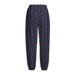 DNA Helix Pattern Print Fleece Lined Knit Pants