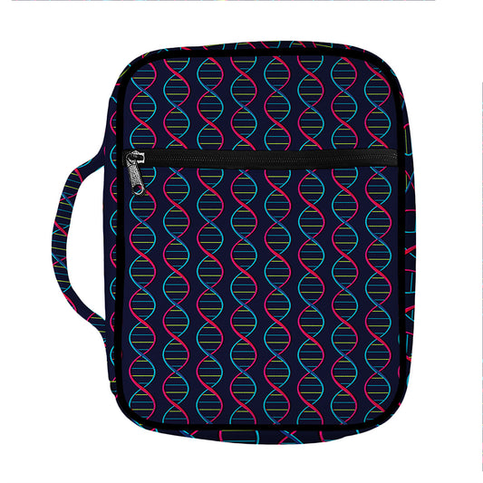 DNA Helix Pattern Print Front Pocket Bible Bag