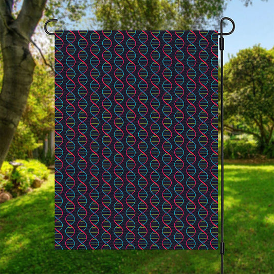 DNA Helix Pattern Print Garden Flag