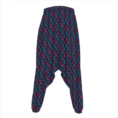DNA Helix Pattern Print Hammer Pants