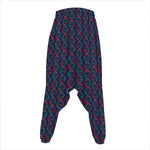 DNA Helix Pattern Print Hammer Pants