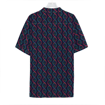 DNA Helix Pattern Print Hawaiian Shirt