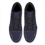 DNA Helix Pattern Print High Top Leather Sneakers