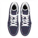 DNA Helix Pattern Print High Top Leather Sneakers