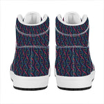 DNA Helix Pattern Print High Top Leather Sneakers
