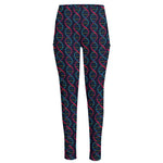 DNA Helix Pattern Print High-Waisted Pocket Leggings