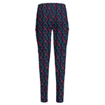 DNA Helix Pattern Print High-Waisted Pocket Leggings