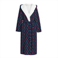 DNA Helix Pattern Print Hooded Bathrobe