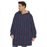 DNA Helix Pattern Print Hoodie Blanket