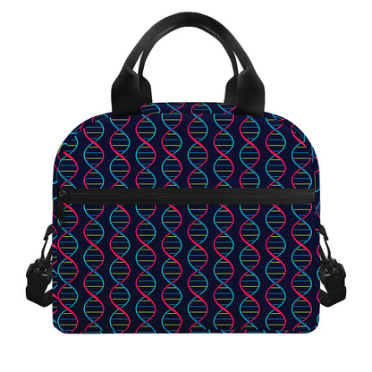 DNA Helix Pattern Print Insulated Lunch Bag